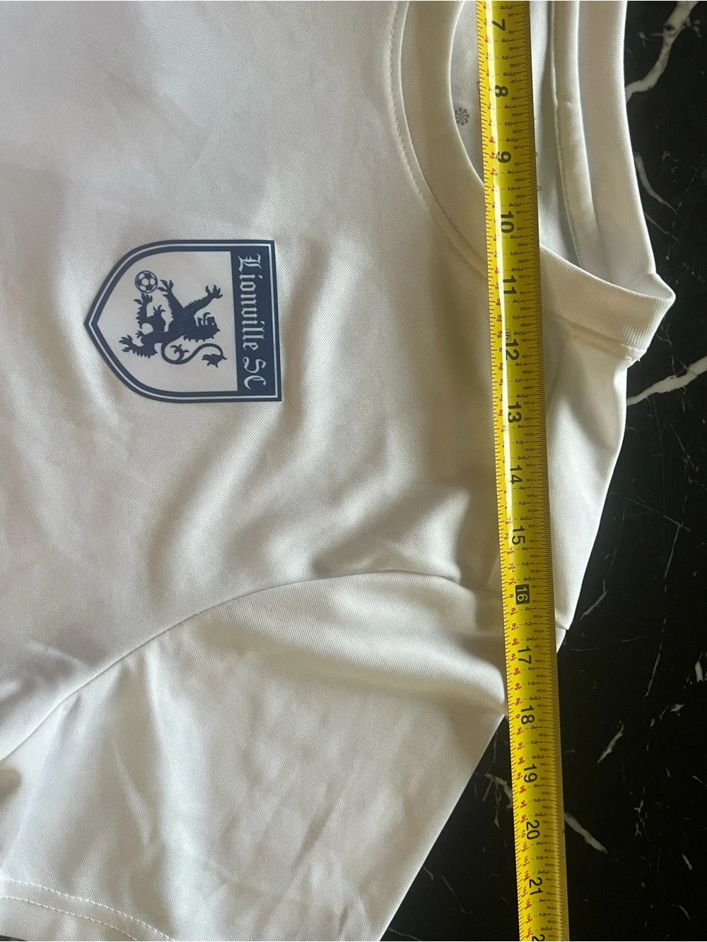 Nike White Kids Short-Sleeve Soccer Jersey with Blue Crest
